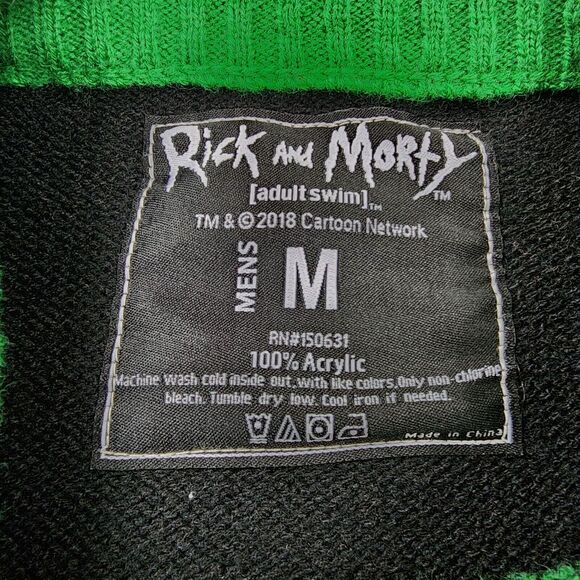 Rick and Morty Sweater Mens Medium Long Sleeve Crew Neck Adult Swim Christmas - Picture 2 of 12
